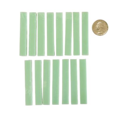 15 Light Mint Green Stained Glass Large Rectangle Tiles