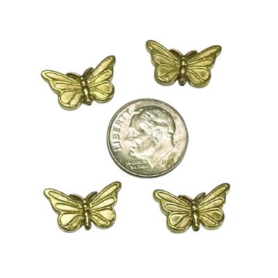 4 Gold Metal Butterflies