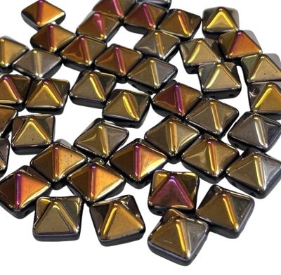 large iridized black pyramid glass cabochon