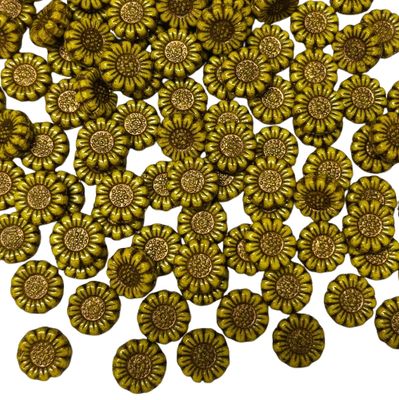 Czech Glass Sunflowers 13mm
