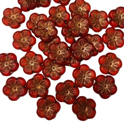 Ruby Red Hibiscus Flower 21mm