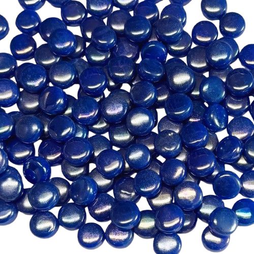 iridized lapis blue recycled glass mini dot mosaic tile 8mm
