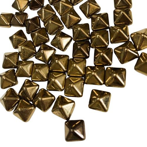 Large Bronze Pyramid Czech Cabochons
