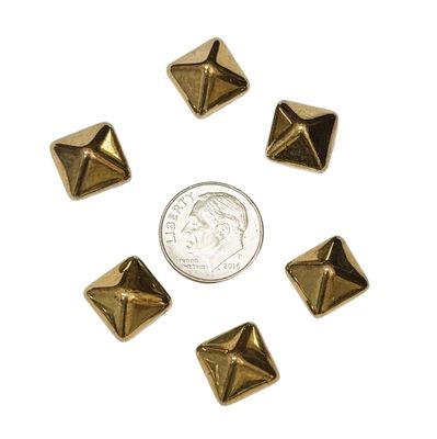 Large Bronze Pyramid Czech Cabochons