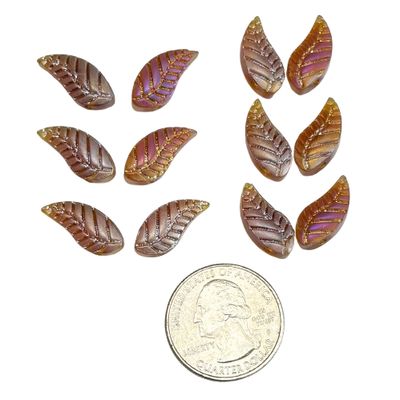 Large Amber Metallic Glass Leaves