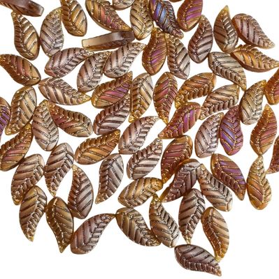 Large Amber Metallic Glass Leaves