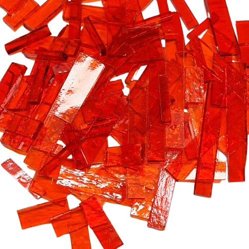 Transparent Orange Flame Stained Glass Offcuts 1/2 Lb