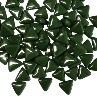 10mm Spruce Green Glass Triangles