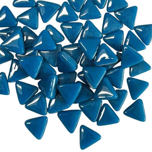10mm Deep Lake Blue Glass Triangles