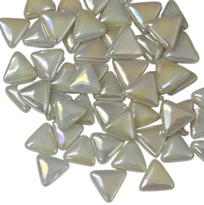 10mm Iridized White Glass Triangles