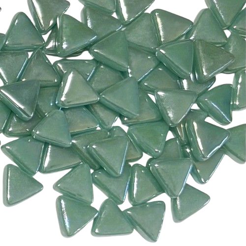 10mm Iridized Light Teal Glass Triangles