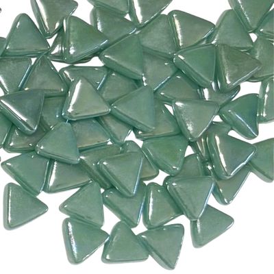 10mm Iridized Light Teal Glass Triangles