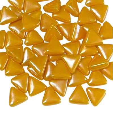 10mm Iridized Sunflower Yellow Glass Triangle