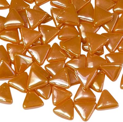 10mm Iridized Orange Glass Triangles