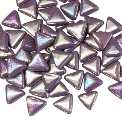 10mm Iridized Mulberry Glass Triangle