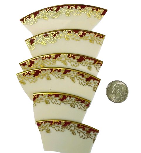 6 Lenox Oakleaf Maroon China Plate Pieces