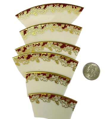 6 Lenox Oakleaf Maroon China Plate Pieces