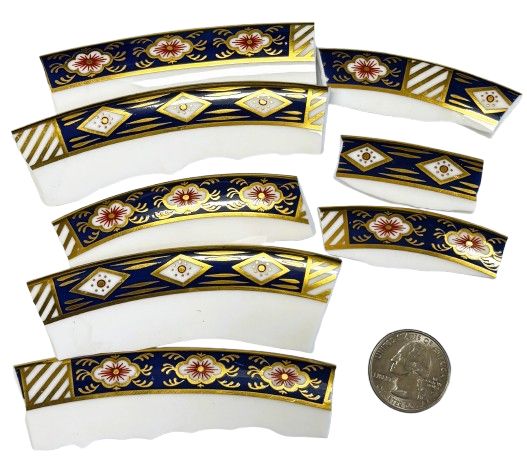 8  Long Royal Crown Derby Bone China Plate Pieces