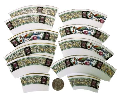 11  Long Czech Vintage China Plate Pieces