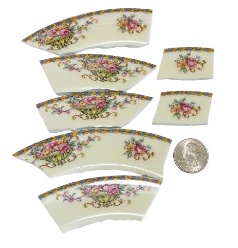 7 Haviland Limoge "Commodore" Plate Pieces