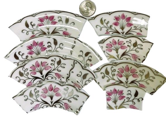 8  Wedgewood Papyrus Pink Bone China Plate Pieces