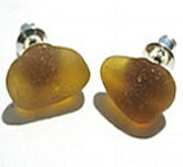 Amber Brown Stud Earrings