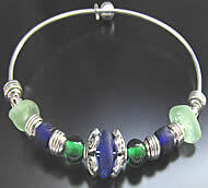 Cobalt Blue & Lime Green with Beads