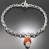 Rare Orange Sea Glass Bracelet
