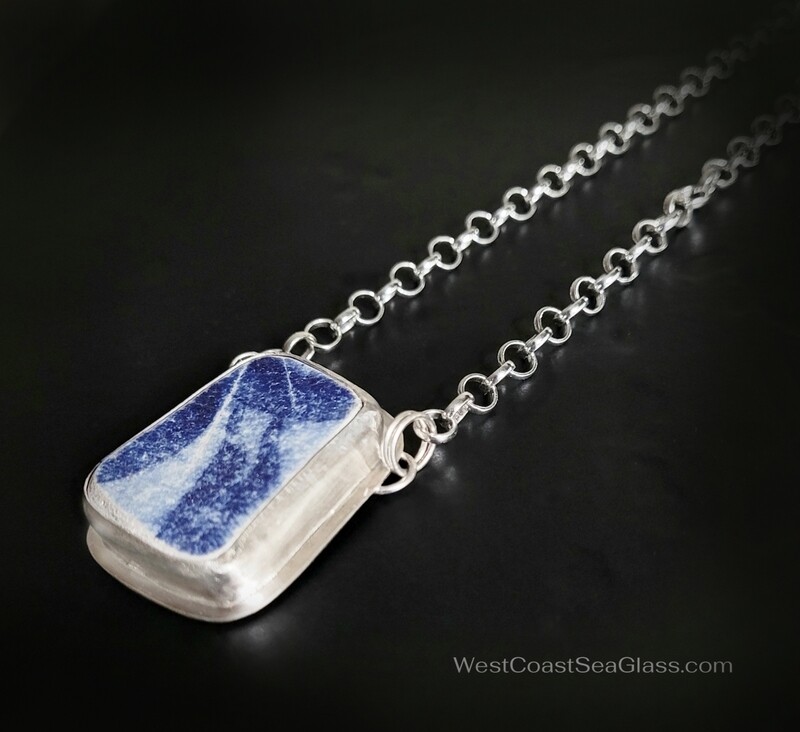 Large Blue & White Ceramic Relic