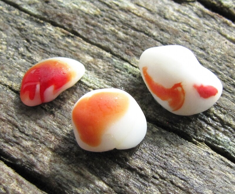 Orange & Opaque Marble Pcs - 3pcs