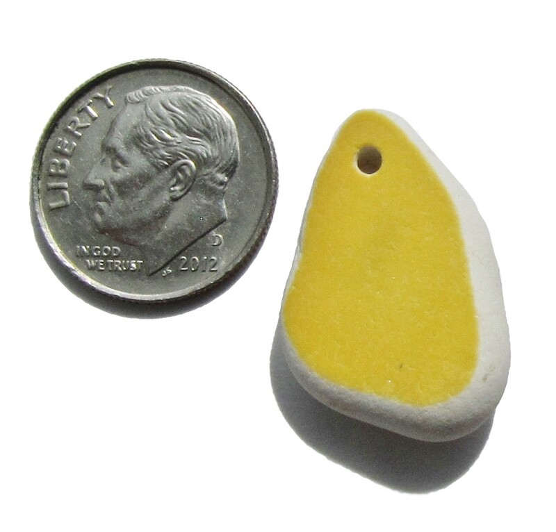 Sunny Yellow, Drilled Sea Pottery