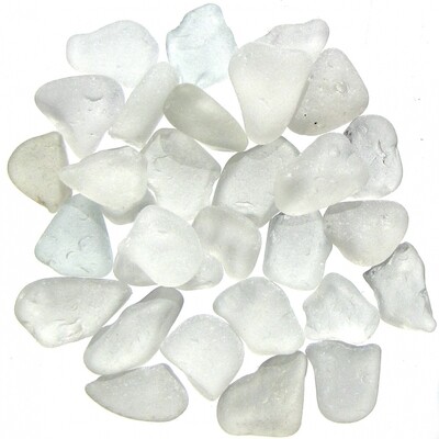Frosty White Sea Glass Tinies - 30pcs