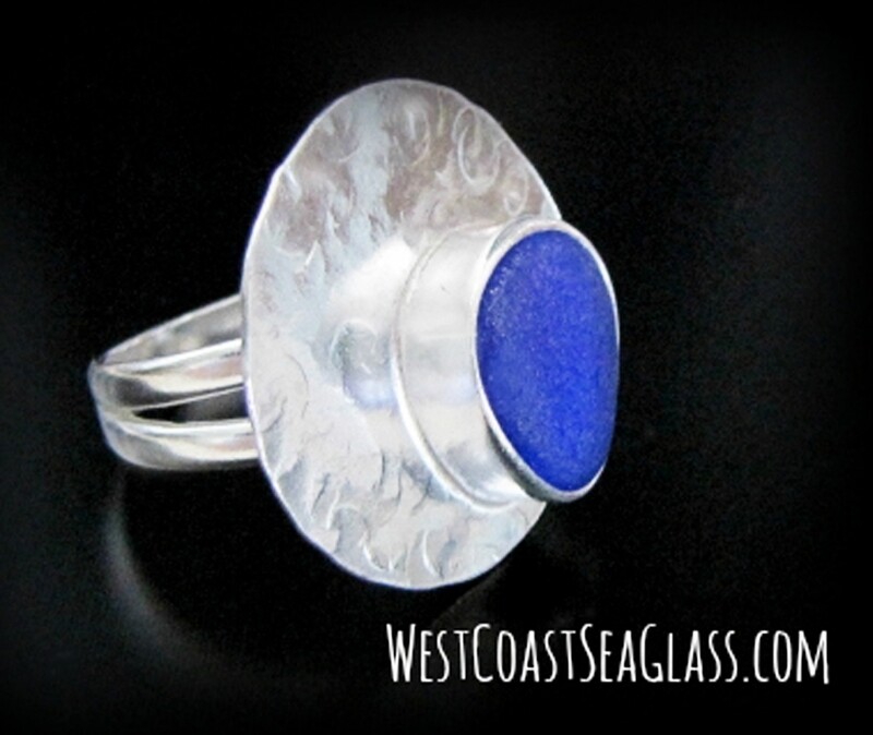 Cobalt Blue Hammered Disc Size 8