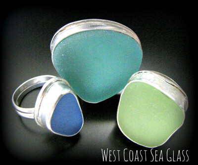Custom Sea Glass Ring - Your Color, Your Size