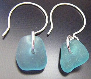 Drilled Aqua Earrings