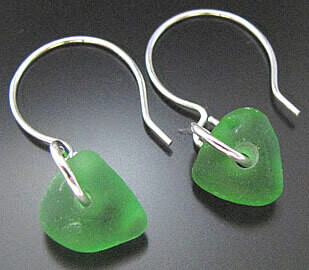 Drilled Emerald Green Earrings