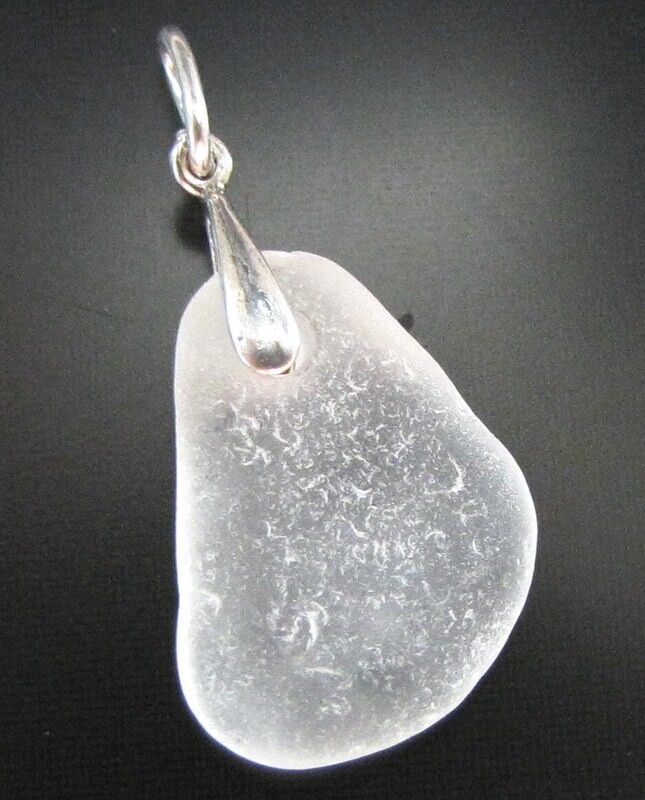Frosty White Mermaid Tear Pendant