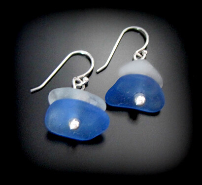 Soft Blue + White Stack Earrings