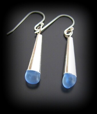 Rare Soft Blue Cone Earrings
