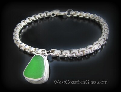 Emerald Green Sea Glass Charm