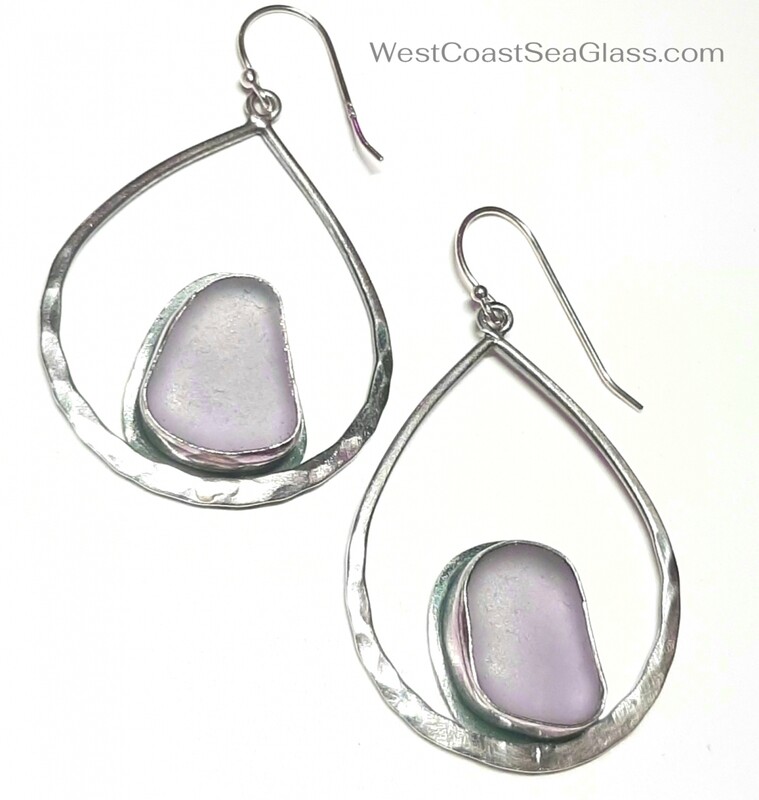 Lavender on Hammered Teardrops