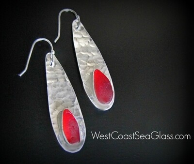Rare Red Textured Teardrops