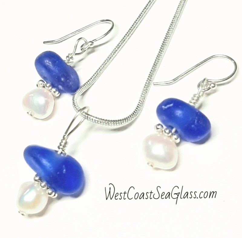 Cobalt Blue & Pearl Set