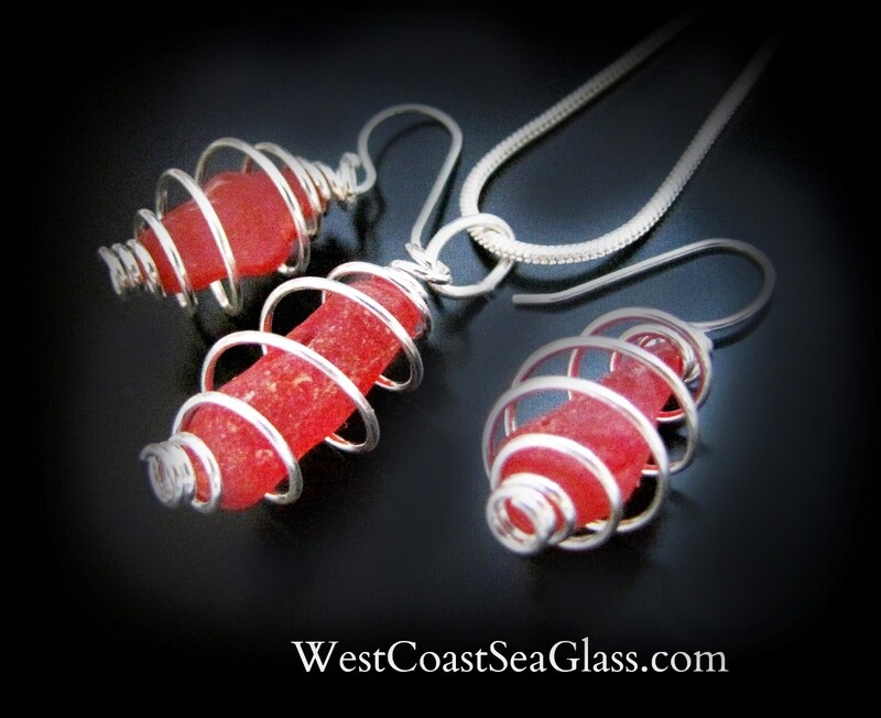 Rare Cherry Red Spiral Set