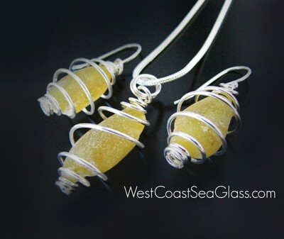 Golden Yellow Spiral Wrapped Set