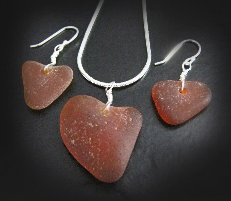 Three of Hearts Amber Brown Set