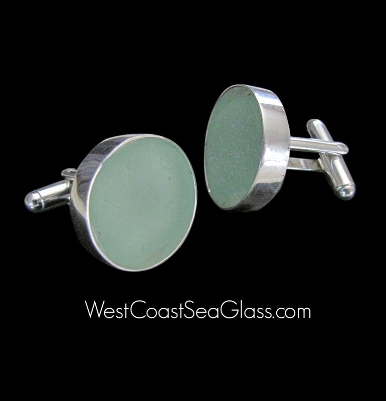 Round Seafoam Cufflinks