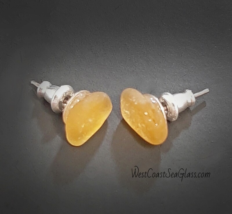 Golden Yellow Sea Glass Posts