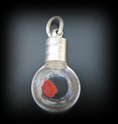 Tiny Red In Smaller Glass Pendant