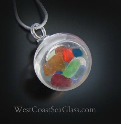 Rainbow Glass Ball Necklace
